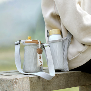 带背带款可背斜挎杯子套便携手提矿泉水绳保护套通用水杯水壶袋子