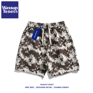 Wassup tenet潮牌沙滩短裤男夏季休闲宽松夏威夷海边度假五分裤子
