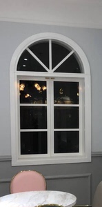 定制实木窗户地中海室内窗户拱形装饰窗弧形推拉窗半圆窗简约窗户