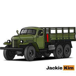 JKM1/64 CA30军事运输卡车全合金平衡轴仿真金属汽车模型摆件