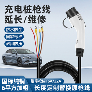 充电桩枪延长线比亚迪广汽埃安新能源电动汽车换枪头交流枪7KW32A