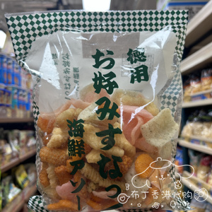 香港代购 日本进口若鸠杂锦脆片海鲜风味零食下午茶点心袋装130g