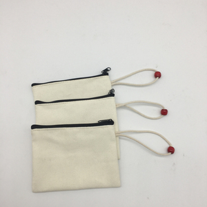 DIY空白手绘包 纯色 中国风简约 帆布笔袋 创意零钱包 可定制 印