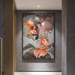 日式客厅壁画大鱼海棠动漫周边挂画现代简约玄关装饰画中式动物画