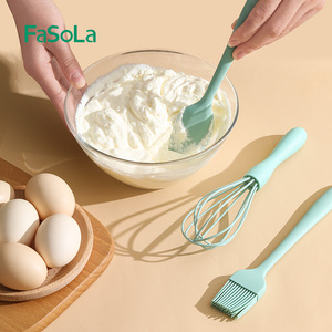 FaSoLa食品级硅胶烘焙工具套装耐高温刮刀油刷打蛋器厨房三件套