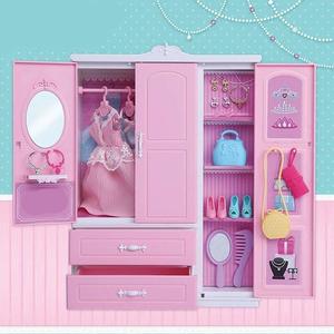 新年礼物娃娃公主百变衣橱衣柜收纳柜整理柜家具配件女孩玩具家居