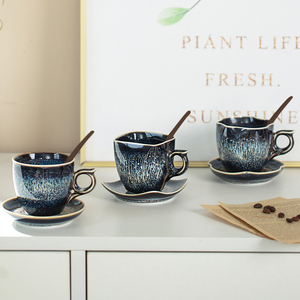 景德镇官方窑变色釉下午茶专用咖啡杯陶瓷欧式高档精致家用水杯