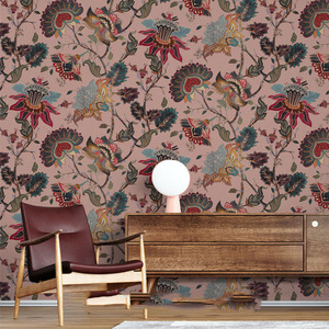 美式壁纸欧式法式复古艺术花朵粉色墙纸客厅2023新款墙布背景墙画