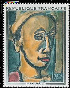 法国邮票--1971艺术系列-乔治·鲁奥的作品《空洞的梦》1全