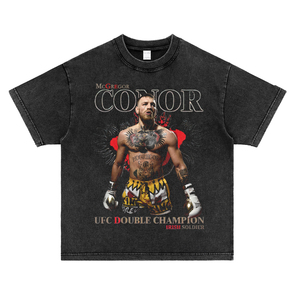 Conor McGregor康纳T恤UFC嘴炮人像短袖格斗hiphop上衣vintage潮