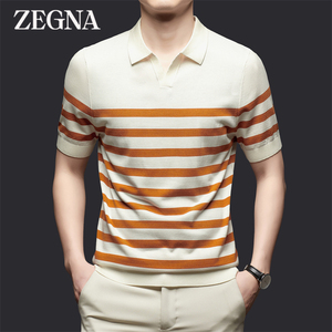 【520礼物】ZEGNA杰尼亚男装夏季新品莱赛尔棉质男士短袖Polo衫