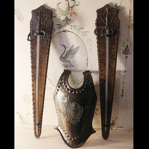 西洋古董家具装饰剑盾牌