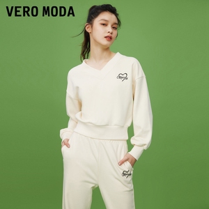 【会员2】Vero Moda卫衣2023秋冬新款休闲舒适运动V领长袖套装女