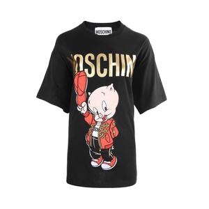 MOSCHINO 莫斯奇诺女款猪年限定猪小弟刺绣短袖T恤D1A0779 1040