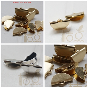 DIY饰品铜配件11*19.5mm圆形带吊夹扣夹片铜片几何图形(3813C)