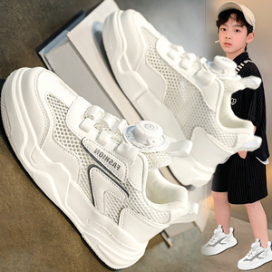 李宁男童运动鞋2024夏季新款儿童小白板鞋学生中大童网面透气网鞋