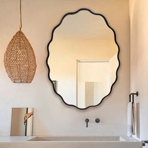 法式镜子卫生间壁挂浴室镜卧室挂墙异形化妆镜欧式客厅轻奢装饰镜