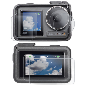 MAXCAM适用于DJI大疆灵眸4运动相机Osmo Action 4/3镜头钢化膜action4/3屏幕玻璃防刮高清保护贴膜清洁布配件