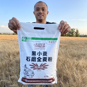 新疆黑麦面粉天山旱沃黑小麦石磨全麦粉5斤馒头列巴面含麸皮胚芽