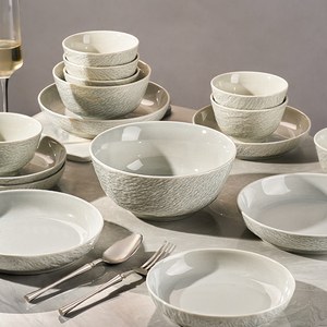 高级感盘子菜盘家用2024新款陶瓷碗碟轻奢米饭碗面碗小碗深盘餐盘