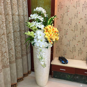 欧式落地大花瓶客厅装饰品摆件 仿真花套装花器贝壳假花干花插花