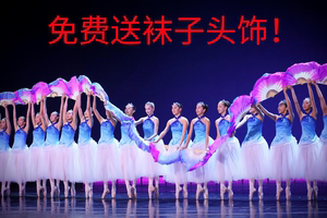 现代民族风一条大河我的祖国折扇芭蕾舞蹈服女童成人大合唱演出服