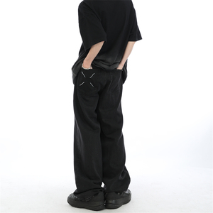 MaxDstr 美式2024新款黑色牛仔裤男高腰潮牌直筒裤宽松阔腿长裤子