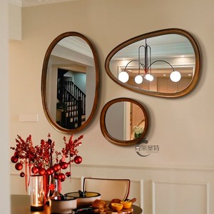 法式装饰镜壁挂创意客厅餐厅墙面玄关镜美式复古异形挂墙组合镜子