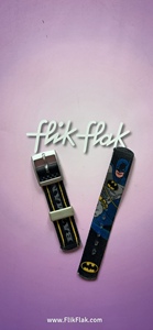 飞菲FLIK Flak瑞士儿童手表配件表带布带16mm平口9号batman蝙蝠侠