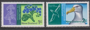 新西兰1970查塔姆群岛的花卉与鸟类邮票2全