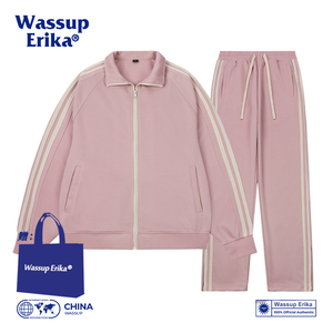 WASSUP休闲套装女春秋款外套粉色波奇酱cos跑步运动服男卫衣学生