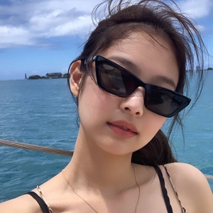 Jennie同款墨镜女猫眼复古小框窄框黑超太阳眼镜小脸型偏光镜潮