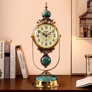 欧式复古高端座钟摆件大气时尚摆台式钟表客厅摆钟美式高级感时钟