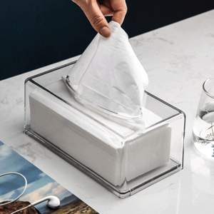 透明亚克力纸巾盒 洗脸巾收纳盒桌面厨房餐厅餐巾纸卫生间抽纸盒