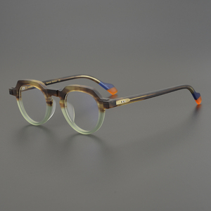 设计师手工磨砂板材眼镜框日本方形复古眼镜架男女可配高度数变色