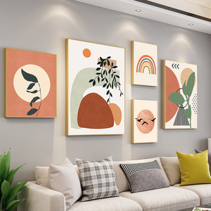 莫兰迪挂画抽象艺术餐厅墙画组合壁画北欧客厅装饰画沙发背景墙画