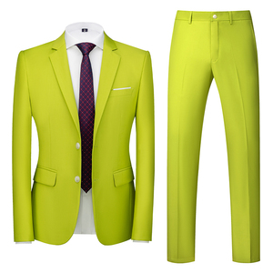 特价新款韩版西服套装结婚两粒扣两件套3D图草绿色西装上衣西裤子