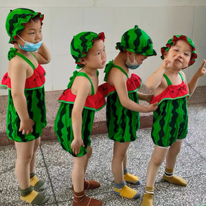 西瓜特色大码表演服幼儿园舞服装儿童舞蹈服演出跳舞六一可爱男女