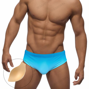 JESSBORN男士渐变色三角泳裤罩杯防尴尬温泉泳装低腰性感沙滩泳衣