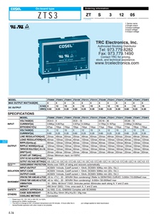 ZTS31205 ZTS30505 ZTS34812 COSEL电源模块 DC-DC 3W