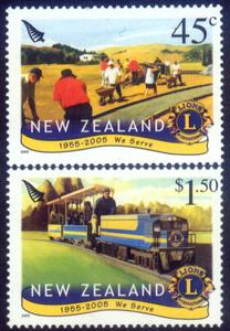 新西兰邮票2005：社团,狮子会,建造路基,小火车