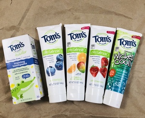 清仓！美国Toms汤姆小屋进口天然儿童宝宝含氟防蛀健齿牙膏不辣口