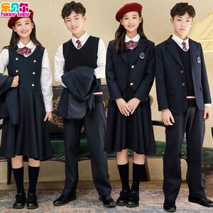 英伦校服套装中小学生西装班服三件套韩国制服春秋冬幼儿园礼服裙