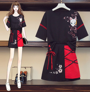 大码女装新款改良汉服女夏季学生小清新中国风套装仙女两件套古装