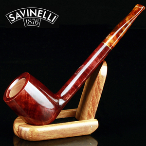 意大利沙芬Savinelli进口石楠木烟斗礼盒送长辈撞球直斗玉雕盖804