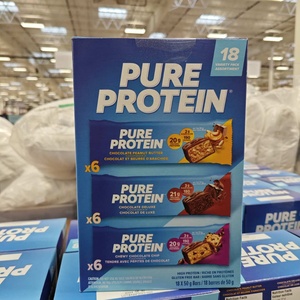 加拿大直PureProtein bar乳清蛋白棒代餐能量棒18只x50g三种口味