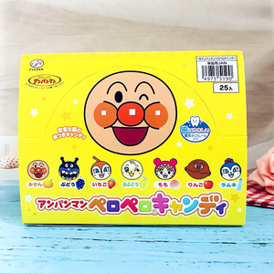 日本进口零食不二家面包超人/机器猫护齿水果棒棒糖(25支/盒)包邮