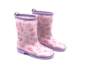 出口日本外贸原单卡通时尚中筒防滑女童雨靴中大童小学生雨鞋