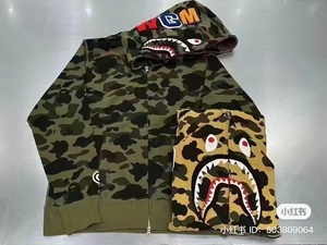 Bape 成人11.11新款代购男款鲨鱼迷彩外套可以和kids款配亲子