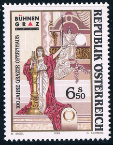 AS0863奥地利1999格拉茨歌剧院百年1全新外国邮票1216